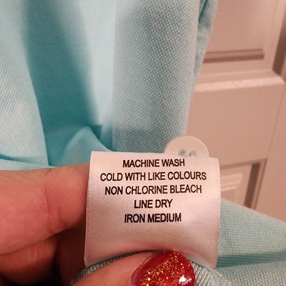 Fish Hippie Co. Mens Polo Shirt Large Aqua Golf Preppy Outdoors Casual Bright - Picture 9 of 9